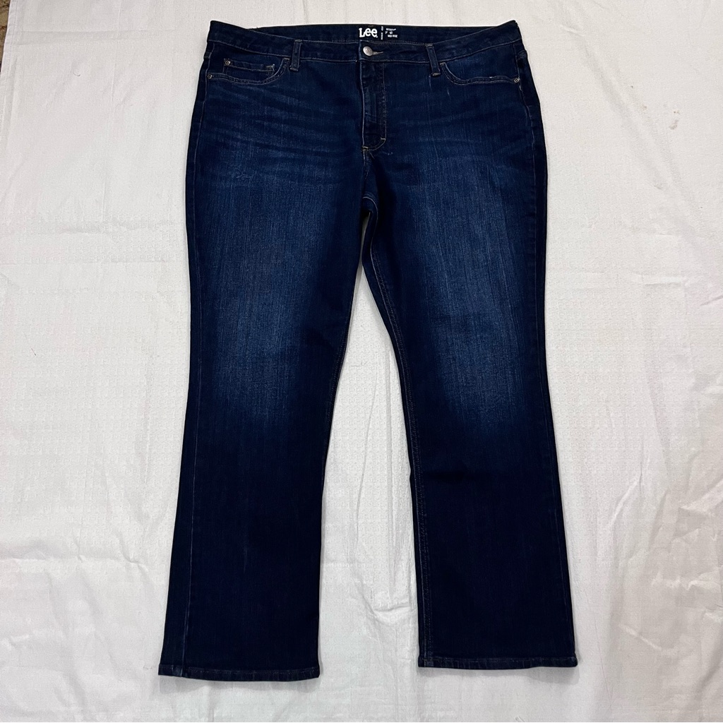 Lee Women's Dark Blue Straight Leg Jeans Size 20m